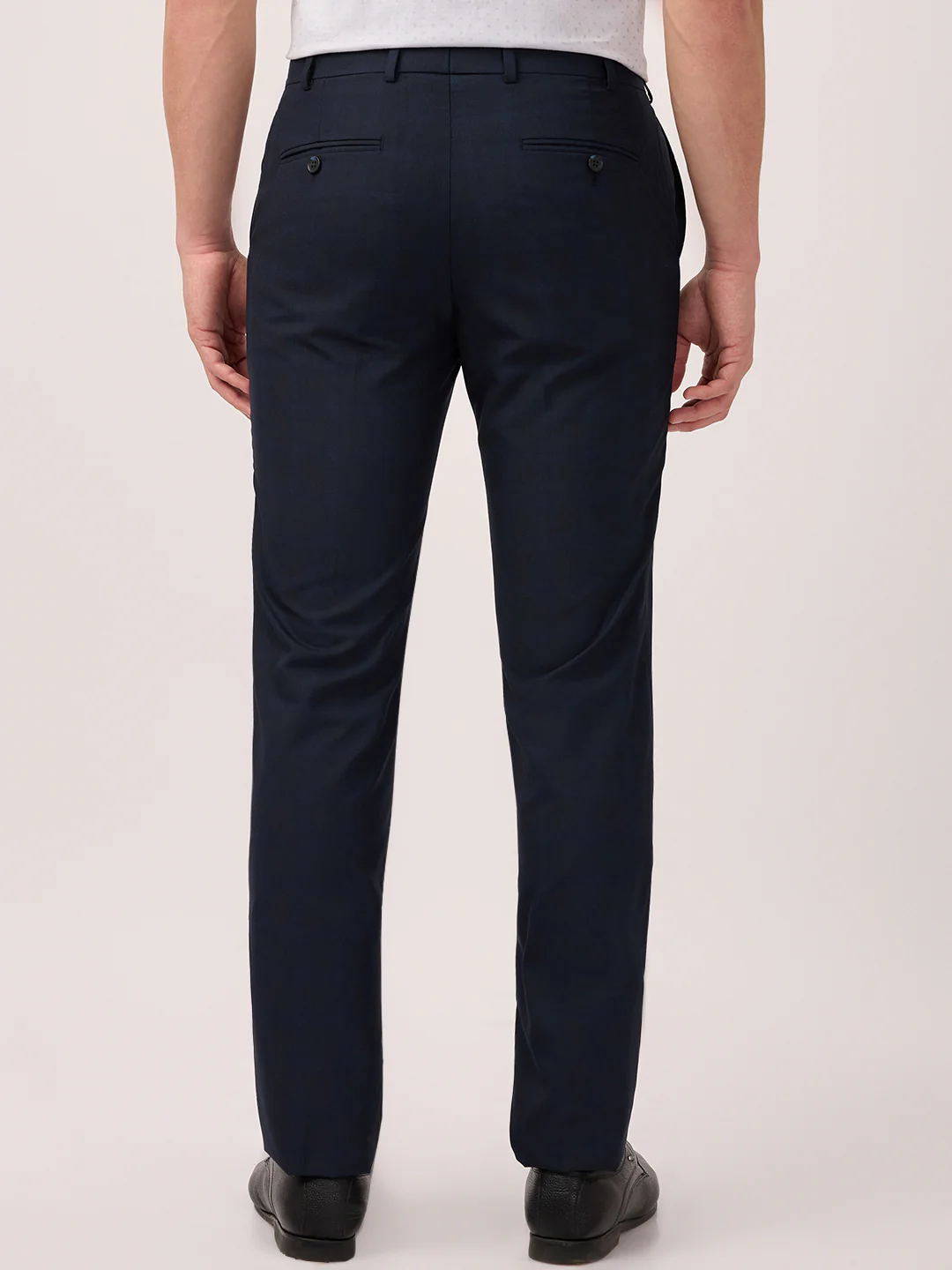 Raymond Men Blue Structure Slim Fit Polyester Blend Trouser - Image 4
