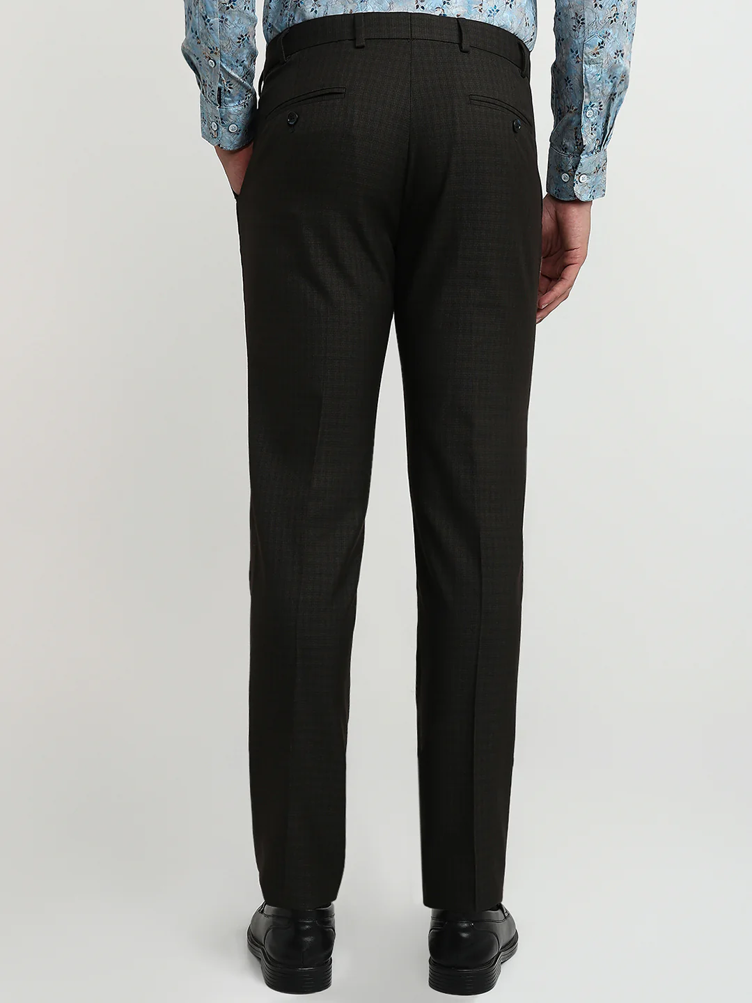 Raymond Men Blue Slim Fit Structure Trouser - Image 4
