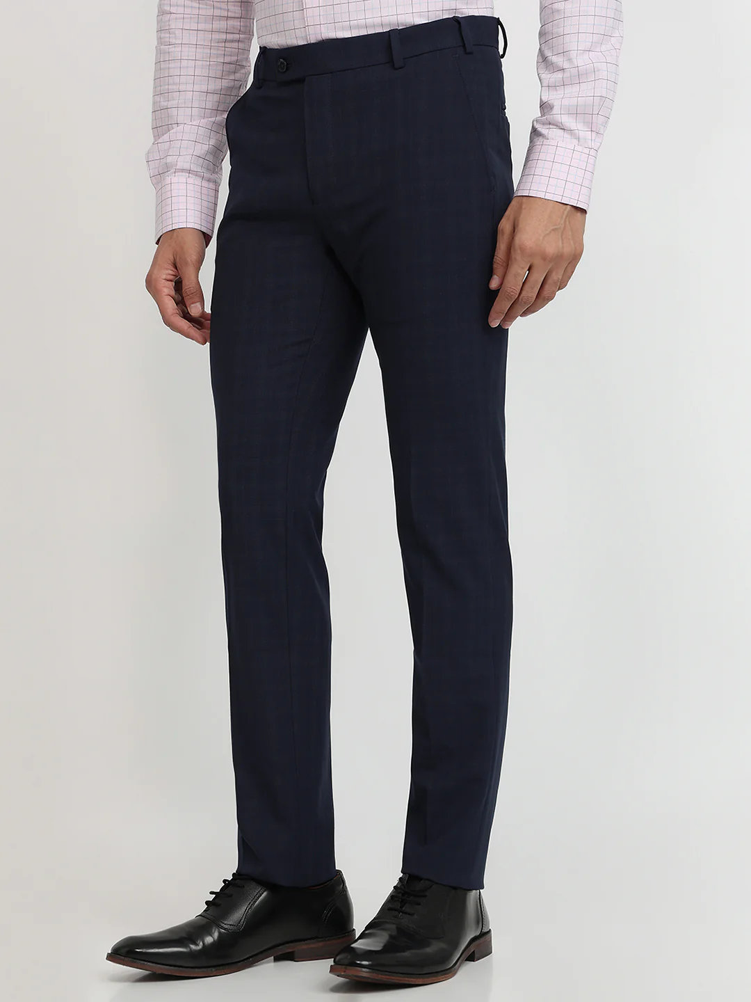 Raymond Men Blue Structure Slim Fit Polyester Blend Trouser - Image 2