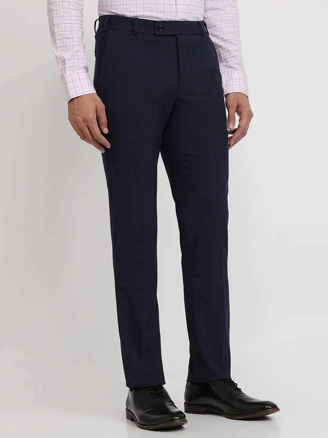 Raymond Men Blue Structure Slim Fit Polyester Blend Trouser - Image 3