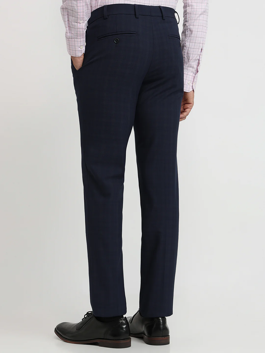 Raymond Men Blue Structure Slim Fit Polyester Blend Trouser - Image 4