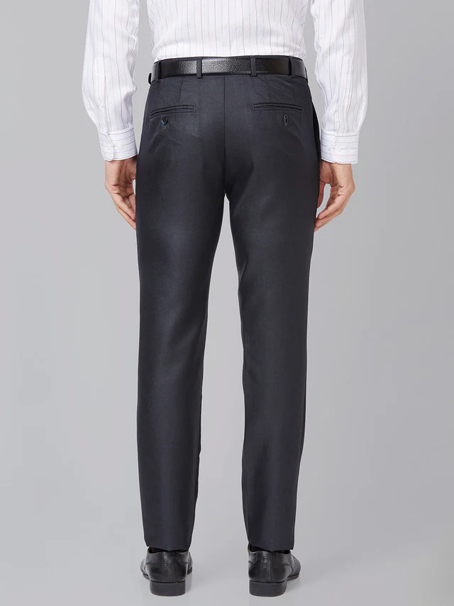 Raymond Men Blue Structure Slim Fit Polyester Trouser - Image 4