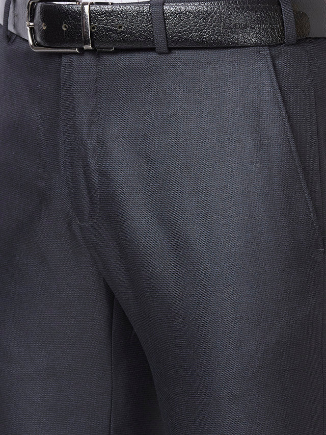 Raymond Men Blue Structure Slim Fit Polyester Trouser - Image 6
