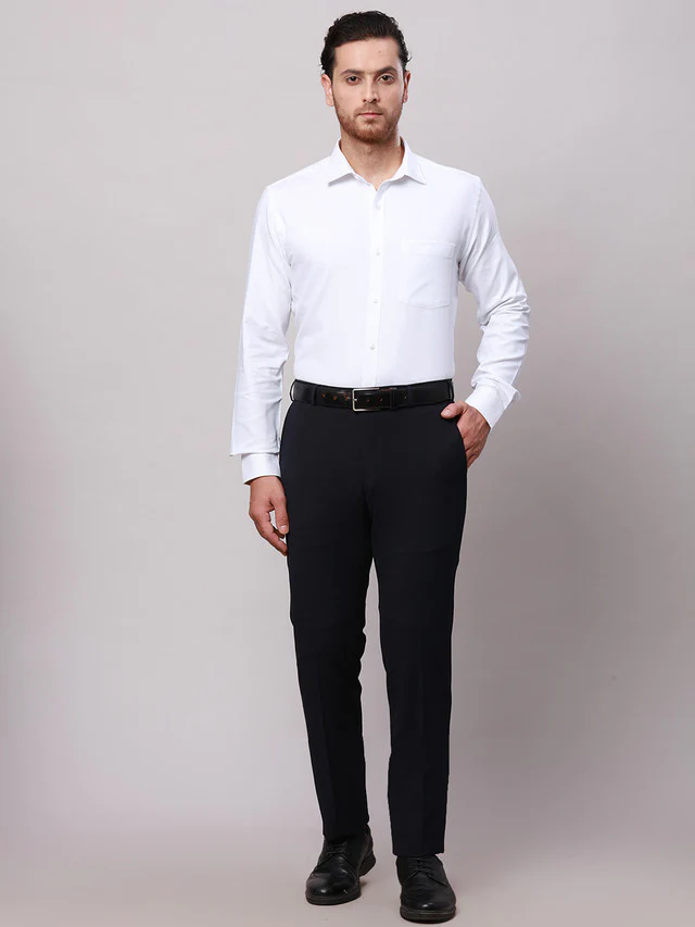 Raymond Men Blue Slim Fit Structure Trouser - Image 5
