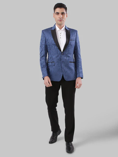 Raymond Men Blue Tailored Fit Polyester Blend SUIT