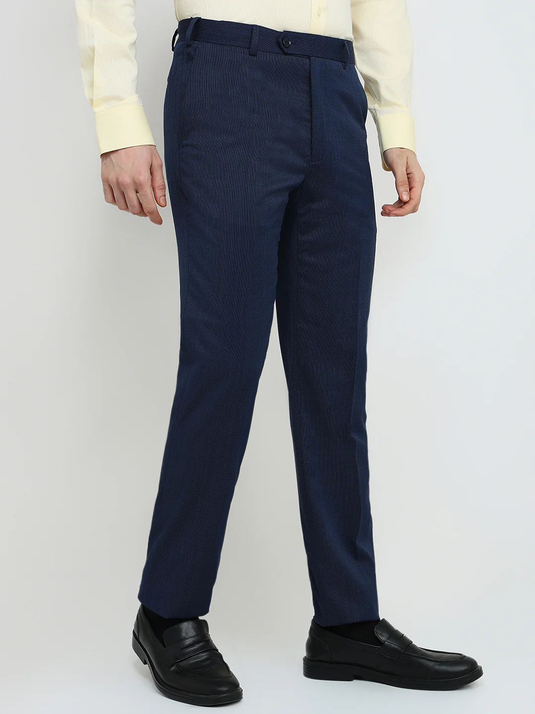 Raymond Men Blue Twill Contemporary Fit Polyester Blend Trouser - Image 3