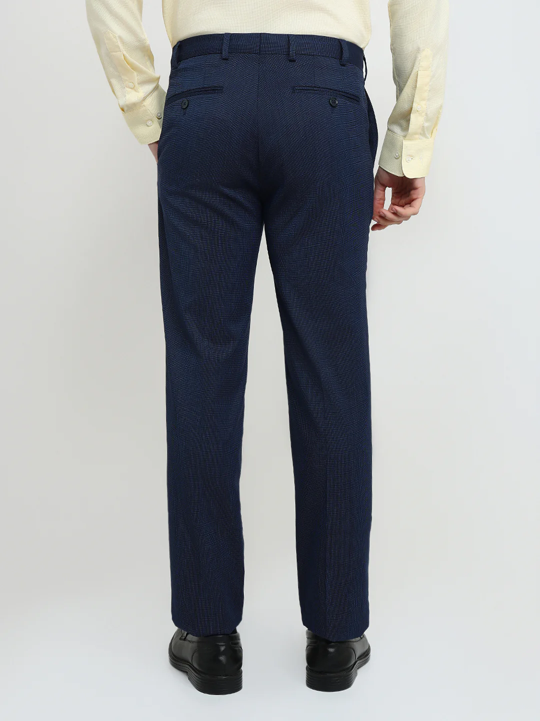 Raymond Men Blue Twill Contemporary Fit Polyester Blend Trouser - Image 4