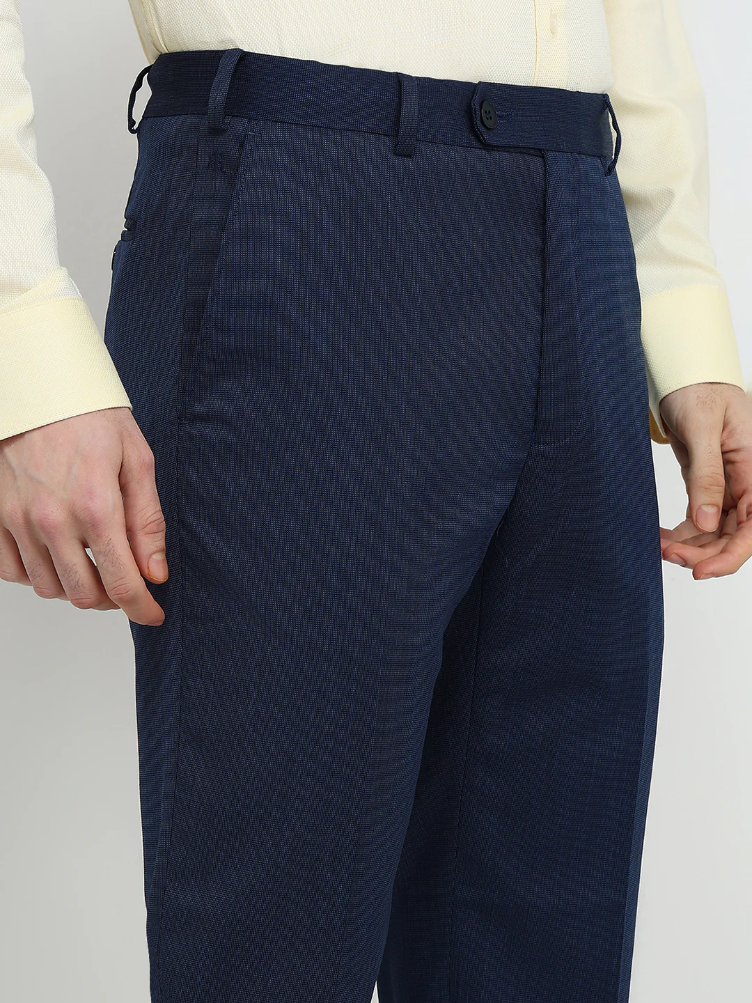 Raymond Men Blue Twill Contemporary Fit Polyester Blend Trouser - Image 6