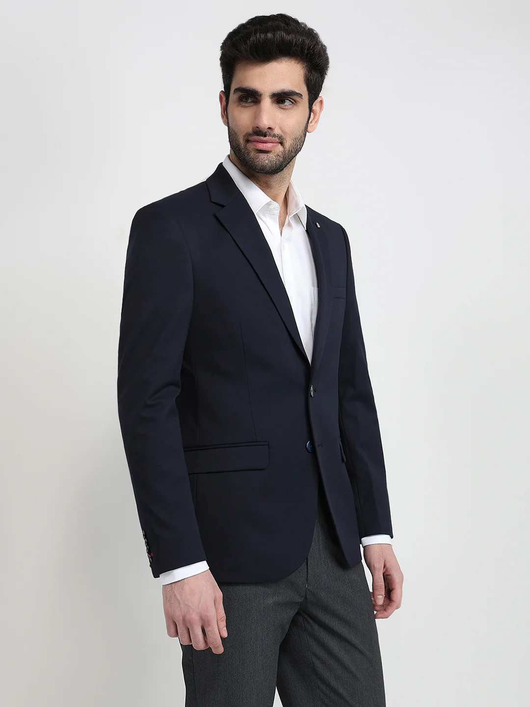 Raymond Men Blue Twill Regular Fit Polyester Blend Blazer - Image 3