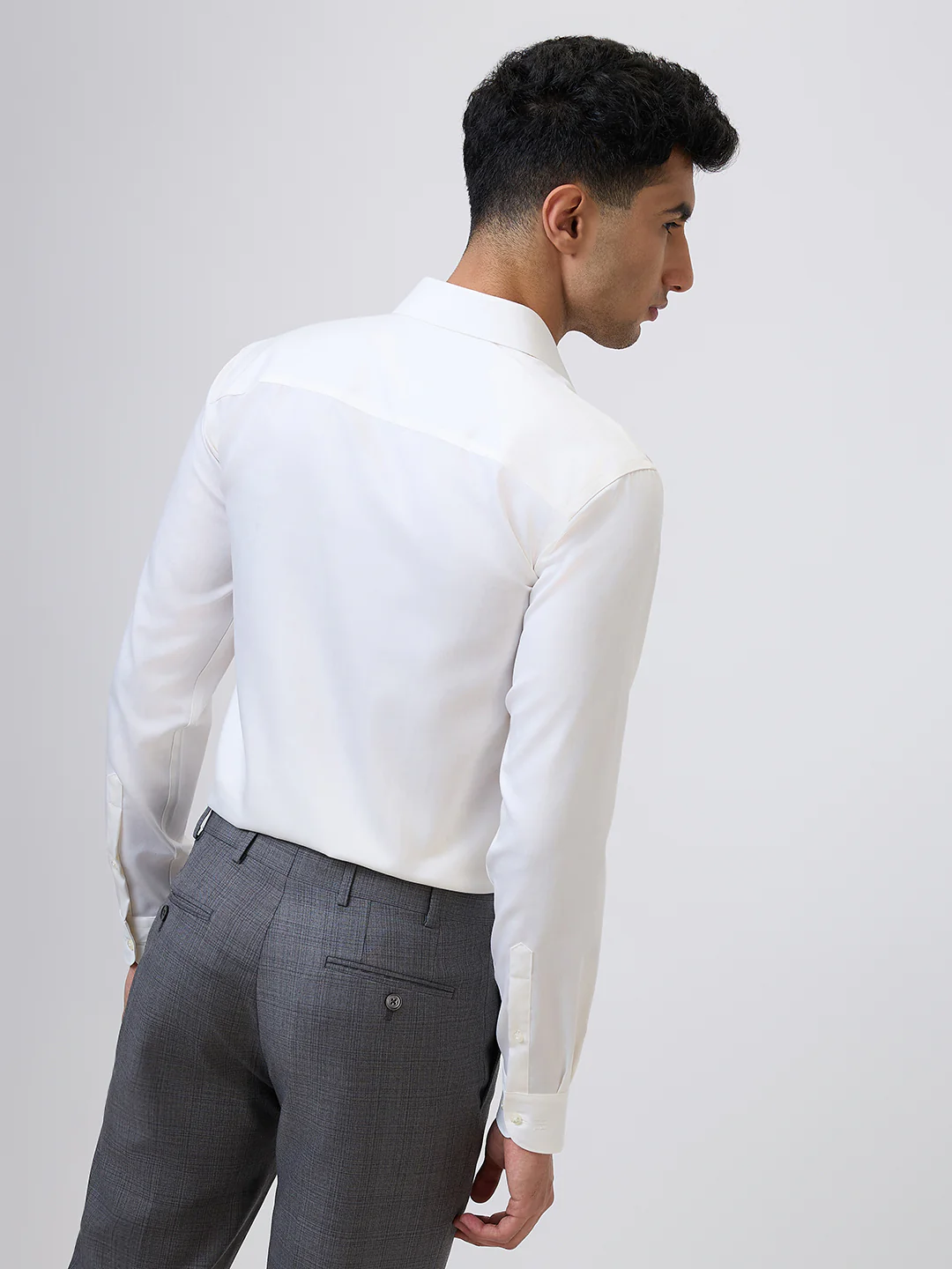 Raymond Men Brown Chambray Contemporary Fit Cotton Formal Shirt - Image 5