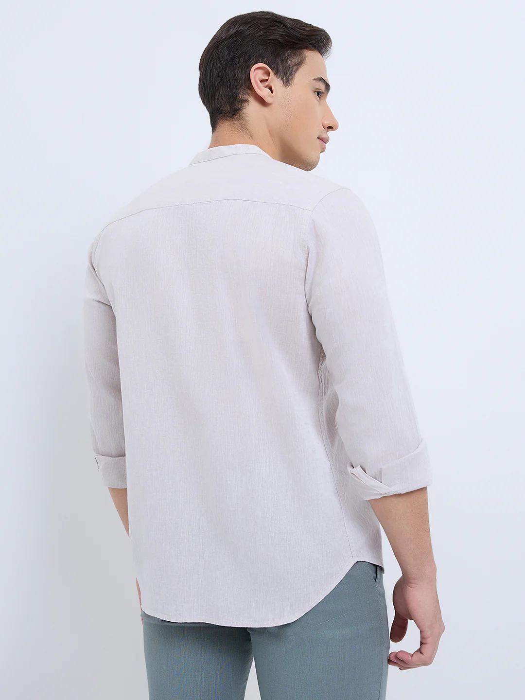 Raymond Men Brown Chambray Regular Fit Cotton Blend Casual Shirt - Image 5