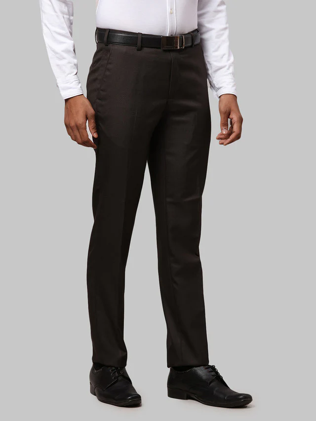 Raymond Men Brown Checkered Slim Fit Trouser - Image 2