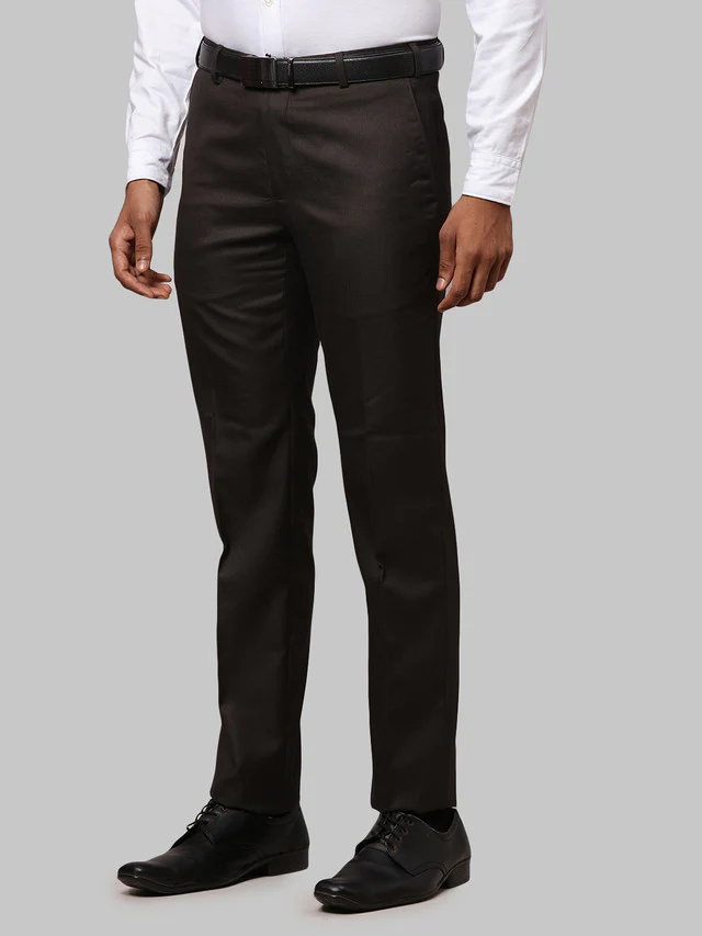 Raymond Men Brown Checkered Slim Fit Trouser - Image 3
