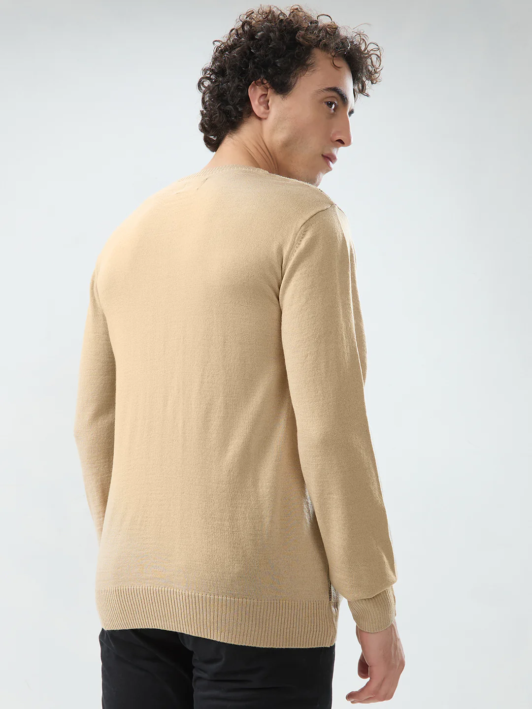 Raymond Men Brown Checks Acrlic Blend Sweatshirt - Image 4
