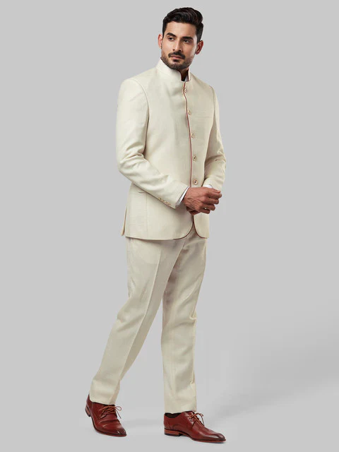 Raymond Men Brown Checks Contemporary Fit Polyester Blend Suit - Image 2