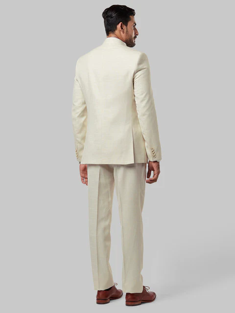 Raymond Men Brown Checks Contemporary Fit Polyester Blend Suit - Image 4