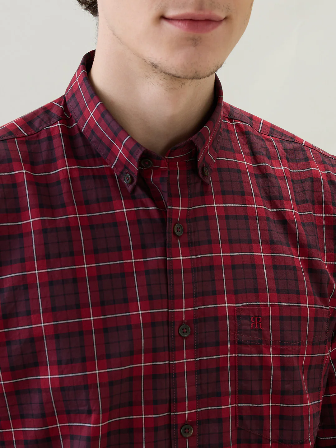Raymond Men Brown Checks Regular Fit Cotton Full Sleeve Casual Shirt - Image 6