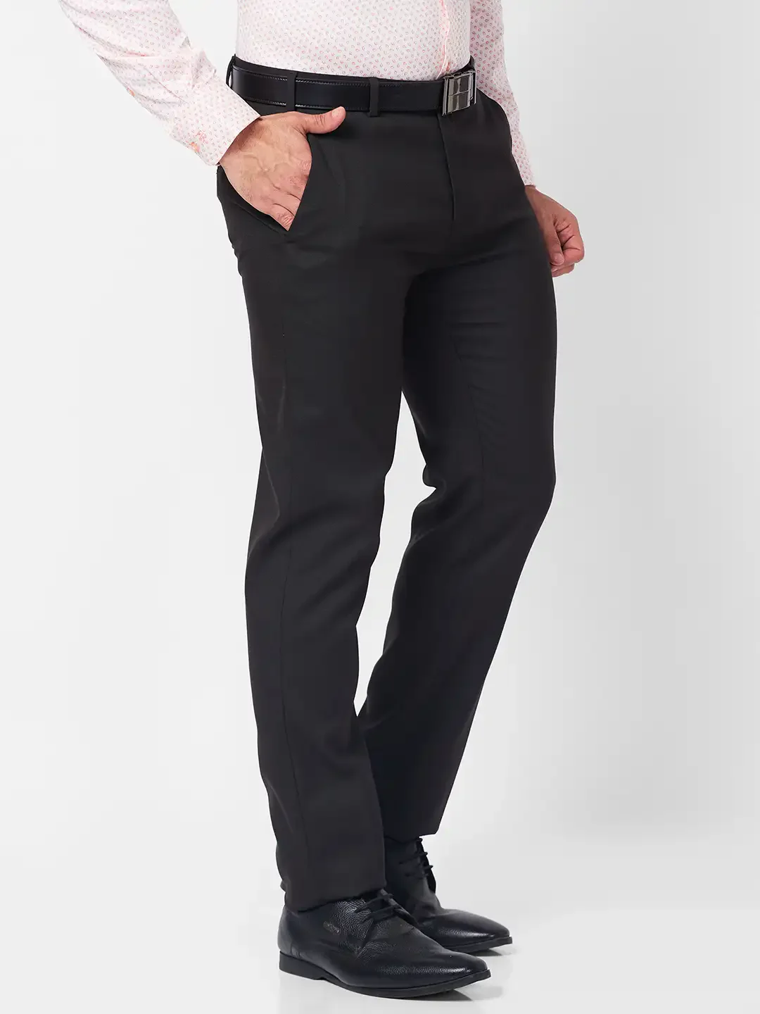 Raymond Men Brown Checks Slim Fit Polyester Blend Trouser - Image 2