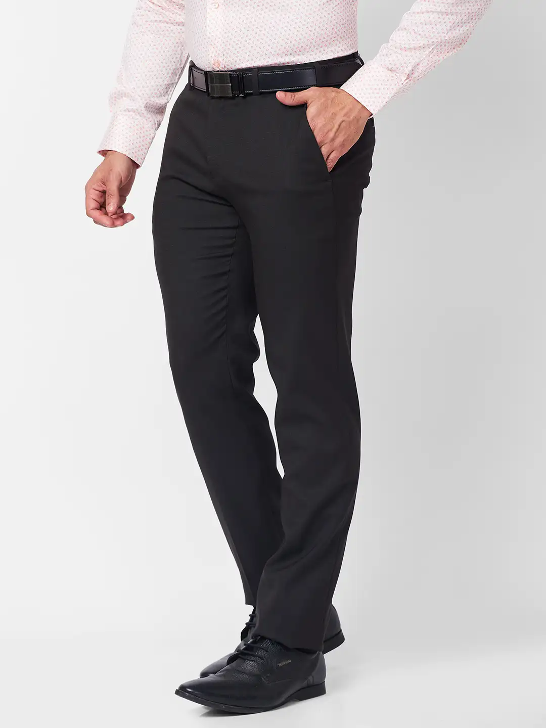 Raymond Men Brown Checks Slim Fit Polyester Blend Trouser - Image 3