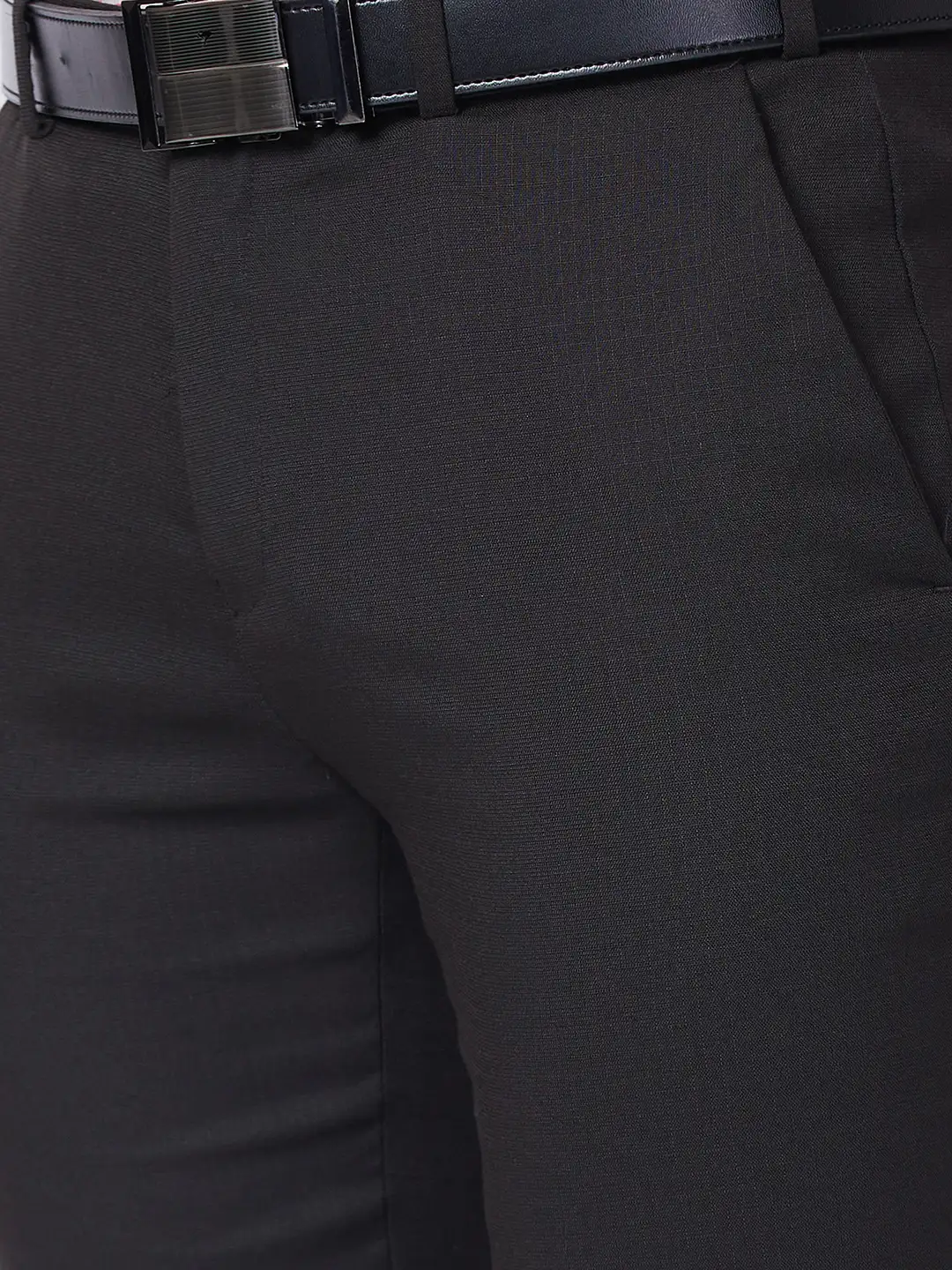 Raymond Men Brown Checks Slim Fit Polyester Blend Trouser - Image 7