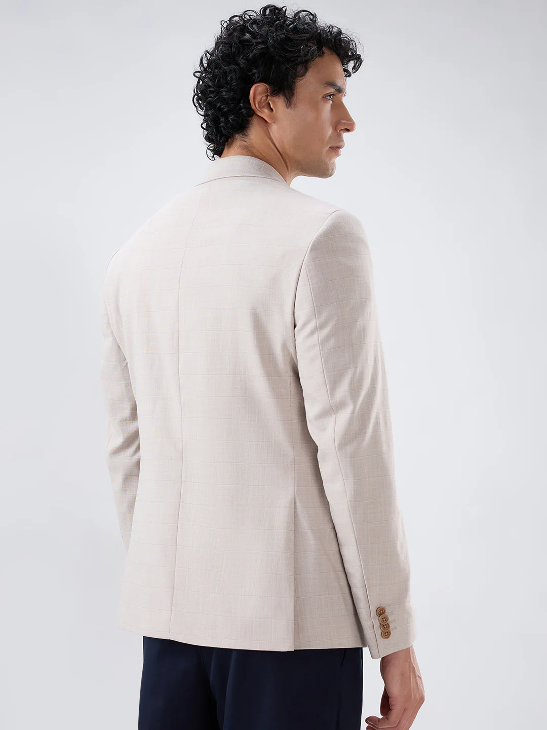 Raymond Men Brown Contemporary Fit Checks Jacket - Image 4