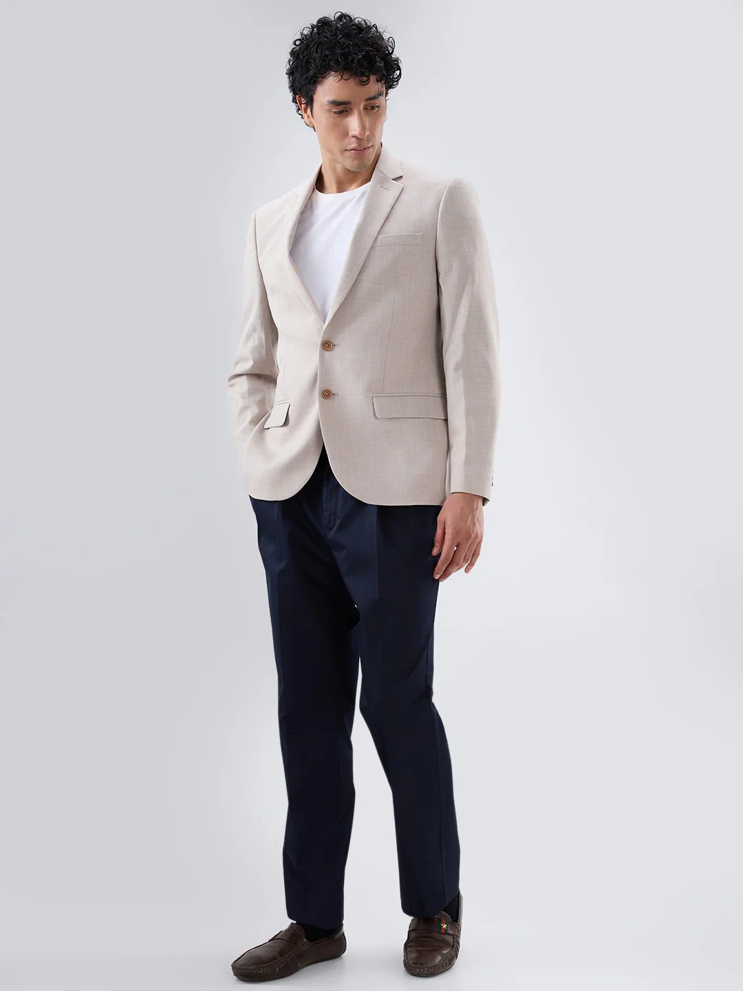 Raymond Men Brown Contemporary Fit Checks Jacket - Image 7