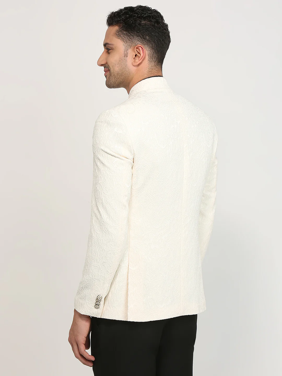 Raymond Men Brown Jacquard Regular Fit Polyester Blend Blazer - Image 4