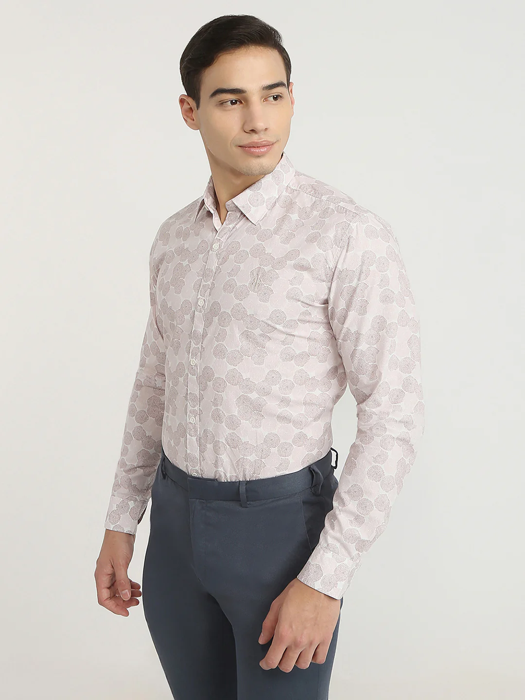 Raymond Men Brown Printed Regular Fit Cotton Blend Shirt - Image 3