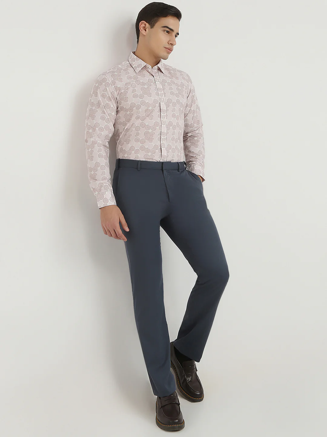 Raymond Men Brown Printed Regular Fit Cotton Blend Shirt - Image 5
