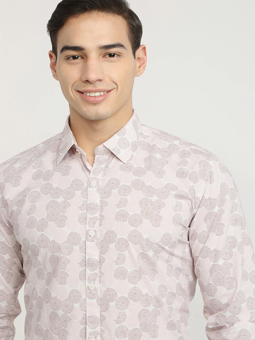 Raymond Men Brown Printed Regular Fit Cotton Blend Shirt - Image 6