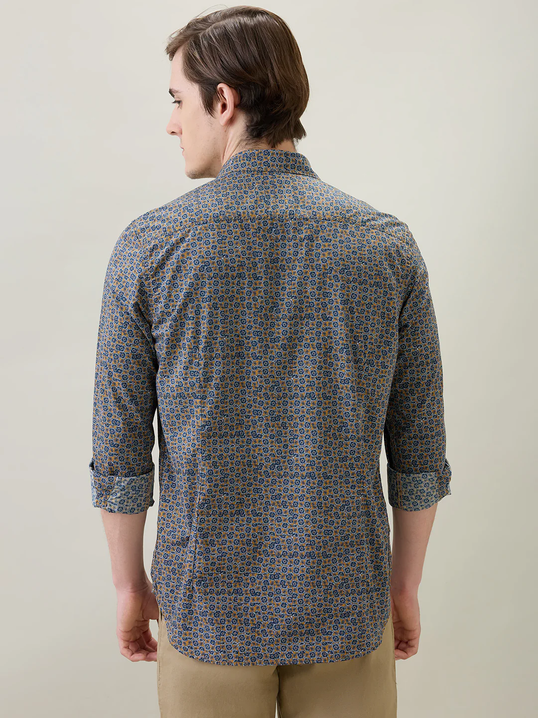 Raymond Men Brown Printed Regular Fit Cotton Full Sleeve Casual Shirt - Image 4