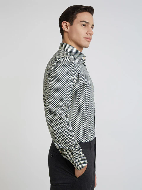 Raymond Men Brown Printed Regular Fit Cotton Shirt - Image 2