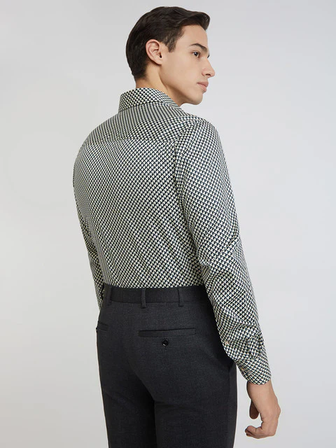 Raymond Men Brown Printed Regular Fit Cotton Shirt - Image 4