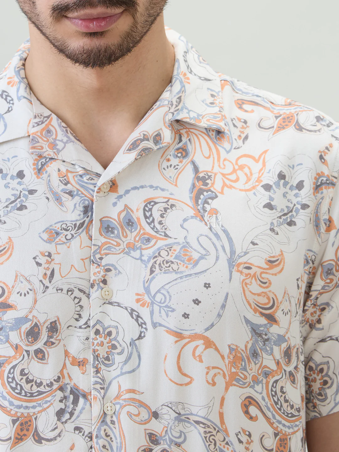 Raymond Men Brown Printed Regular Fit Viscose Blend Casual Shirt - Image 6