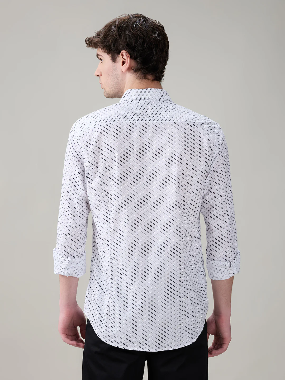 Raymond Men Brown Printed Slim Fit Cotton Full Sleeve Casual Shirt - Image 4
