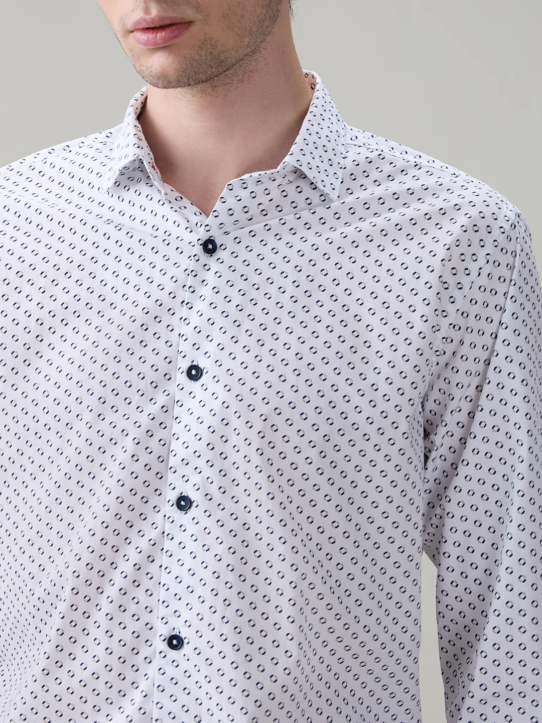 Raymond Men Brown Printed Slim Fit Cotton Full Sleeve Casual Shirt - Image 6