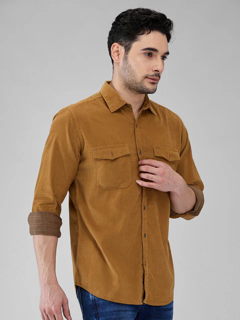 Raymond Men Brown Printed Slim Fit Cotton Shirt - Image 2