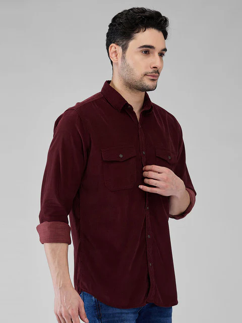 Raymond Men Brown Printed Slim Fit Cotton Shirt - Image 2