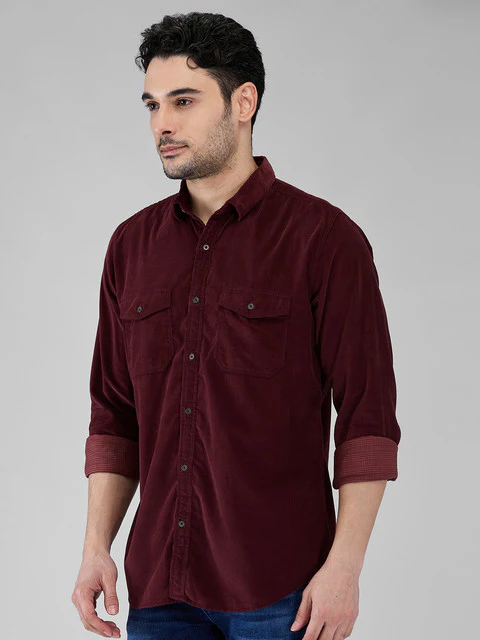 Raymond Men Brown Printed Slim Fit Cotton Shirt - Image 3