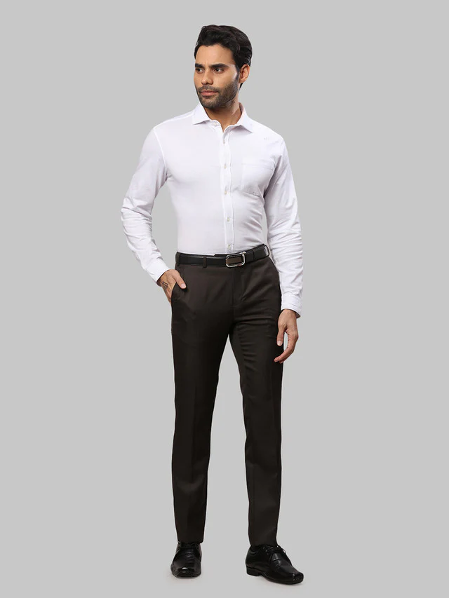 Raymond Men Brown Self Design Slim Fit Trouser - Image 5