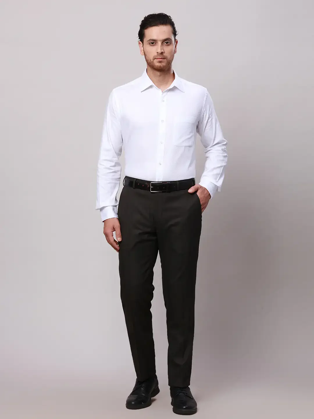 Raymond Men Brown Slim Fit Checks Polyester Trousers - Image 5