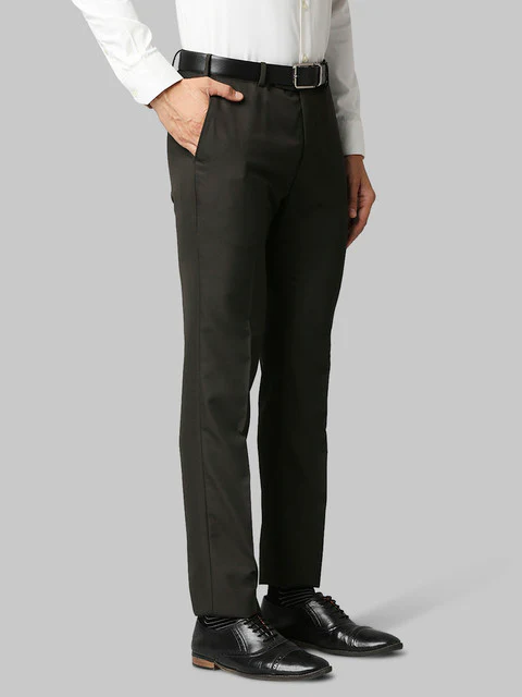 Raymond Men Brown Slim Fit Checks Trouser - Image 2