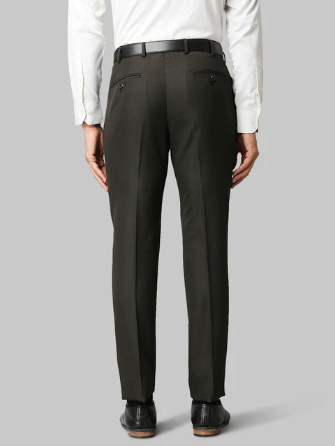 Raymond Men Brown Slim Fit Checks Trouser - Image 4