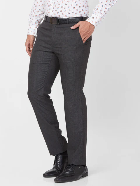 Raymond Men Brown Slim Fit Structured Trouser - Image 3