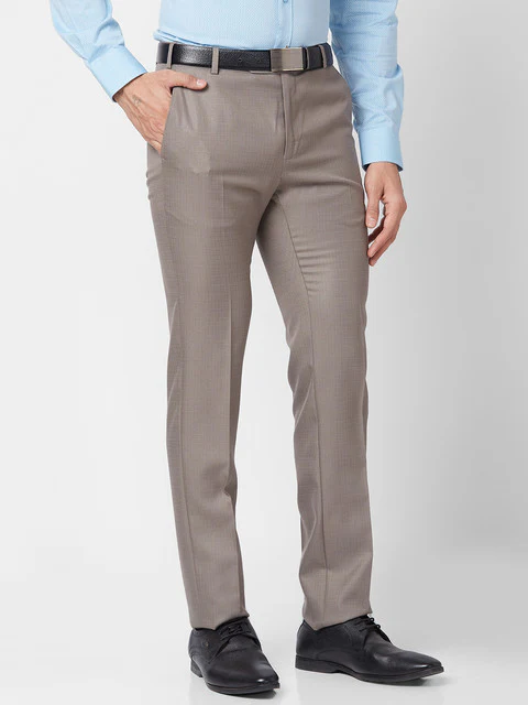 Raymond Men Brown Slim Fit Structured Trouser - Image 2