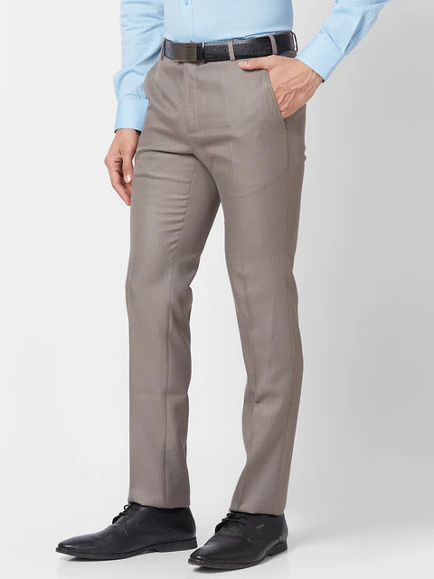 Raymond Men Brown Slim Fit Structured Trouser - Image 3