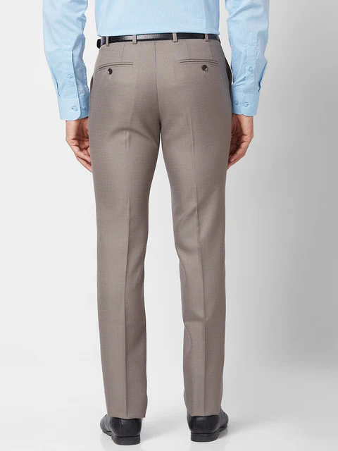 Raymond Men Brown Slim Fit Structured Trouser - Image 4