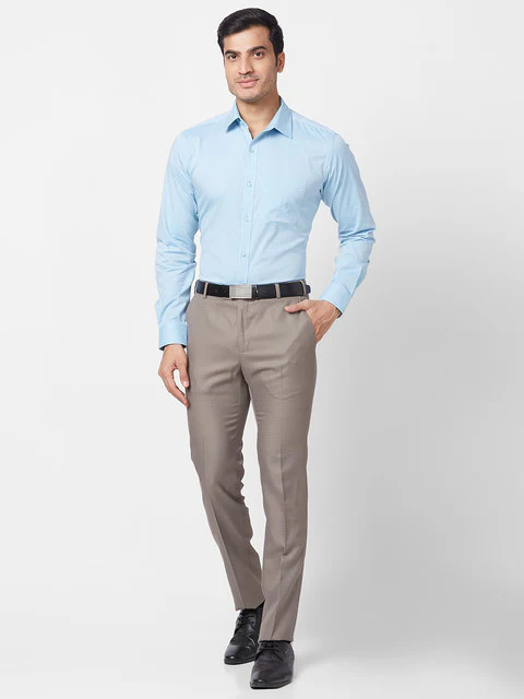 Raymond Men Brown Slim Fit Structured Trouser - Image 5