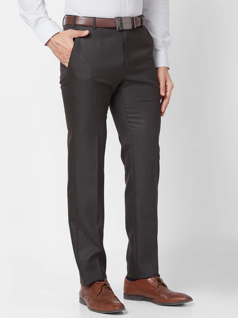 Raymond Men Brown Slim Fit Structured Trouser - Image 2