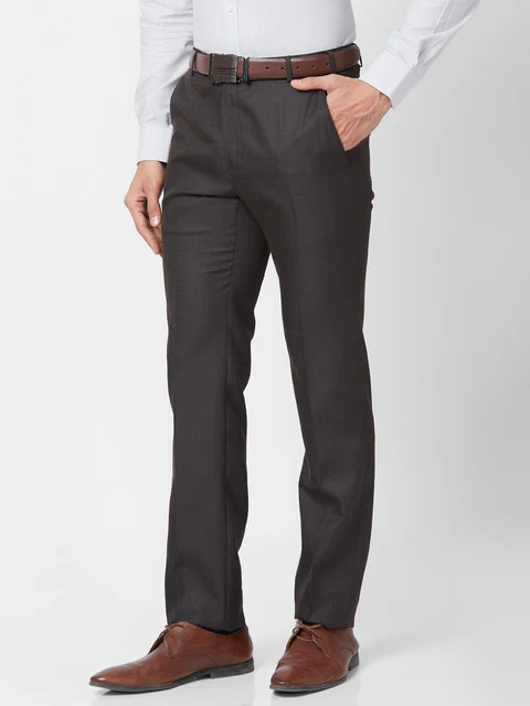 Raymond Men Brown Slim Fit Structured Trouser - Image 3
